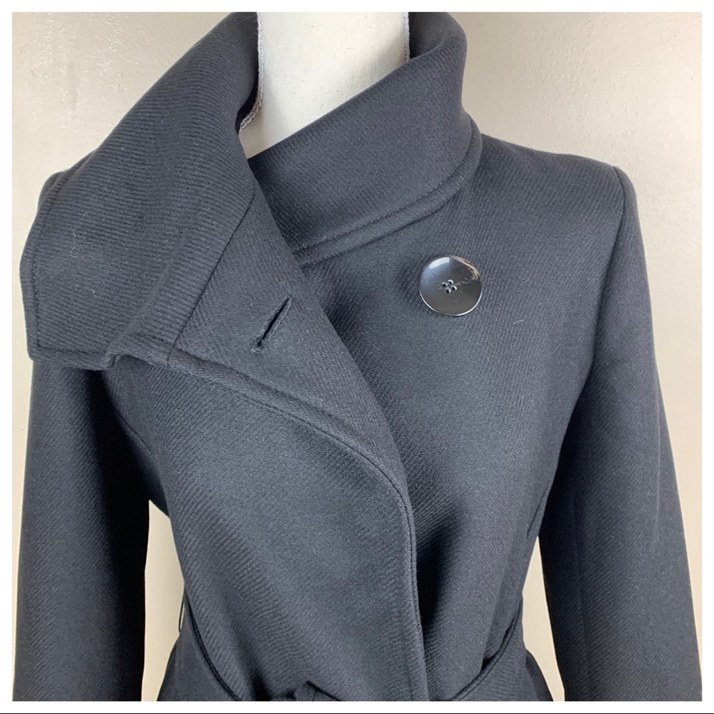 NWT. Zara Black Wool Long Coat. Size XS. - Picture 9 of 16